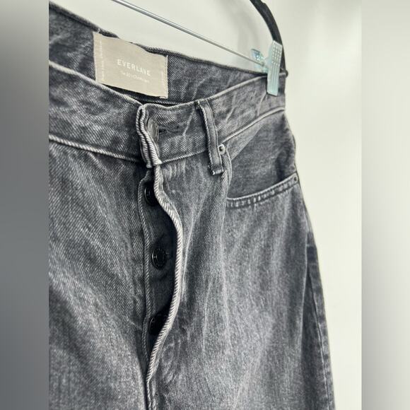 Everlane The 90’s Cheeky Jean Cropped Ankle Raw Hem Frayed Edge Black Gray 27 - Picture 10 of 15